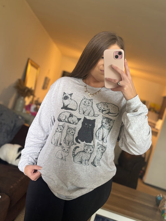 Cat Collage Graphic Top