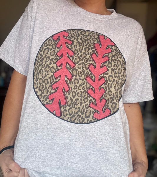 Leopard Baseball Graphic Top